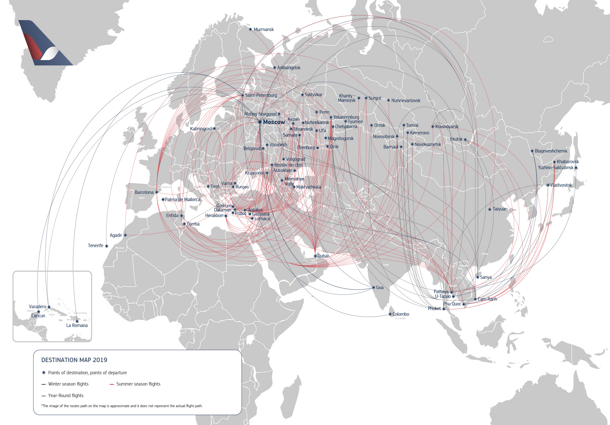 AZUR air Destination map - AZUR air